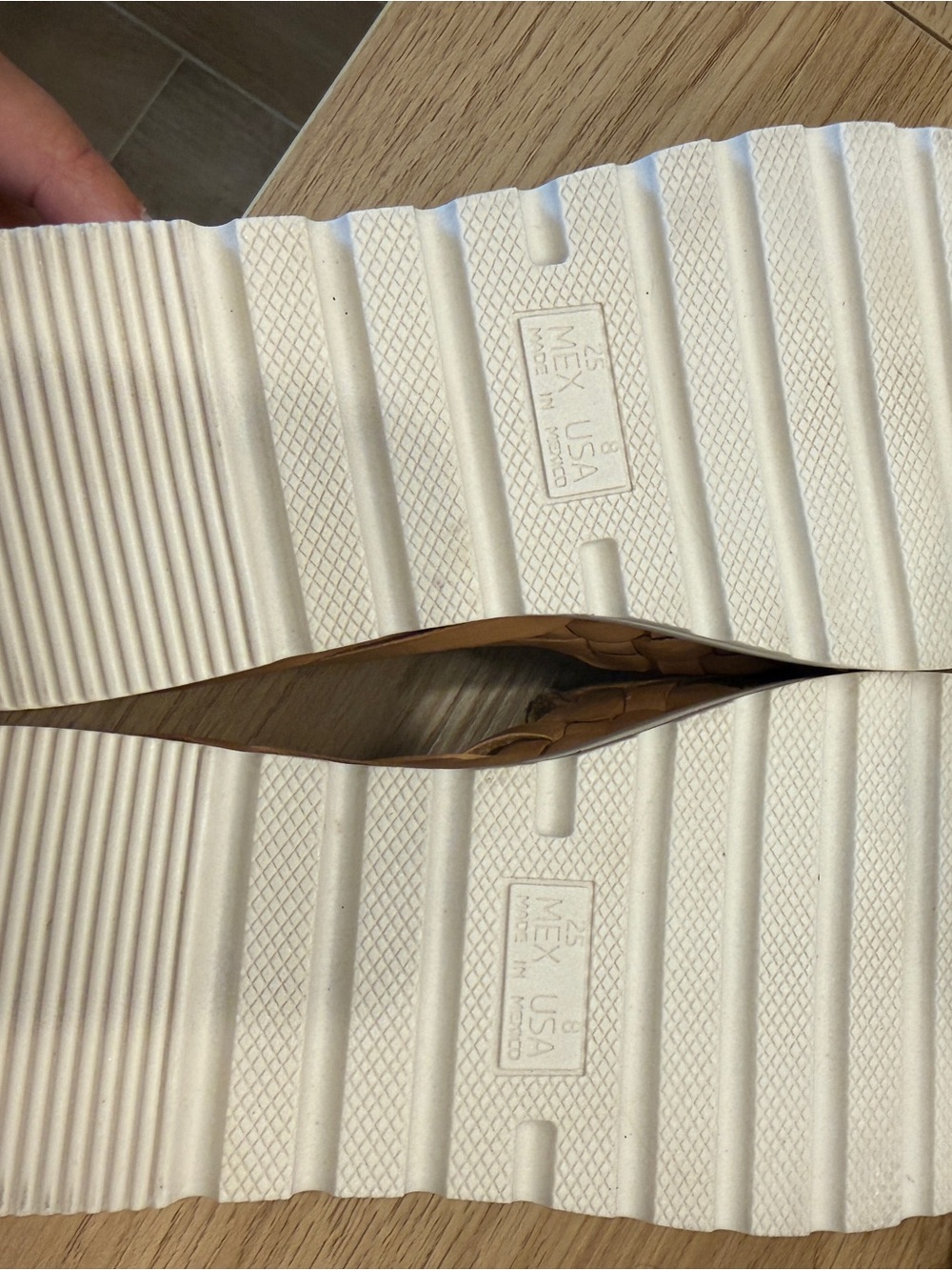 Woven Leather Huarache Flats in Tan size 8 - Picture 6 of 6